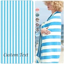 Ulico Personalized Beach Towels,Custom Pool Towels with Embroidered Name,Striped Beach Towels for Women & Men,Large Quick Dry Bath Towels for Hotel, Swim & Camping, 30 x 60 Inches
