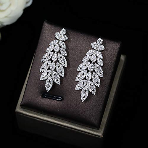 Jorsnovs 4Pcs Formal Indian Bridal Jewelry Cubic Zirconia Bridesmaid Necklace And Earrings Bracelet Ring Set Wedding Prom Party For Women Evening Wear #TOP6
