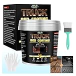 Meuvcol Truck Bed Liner Paint,35 Floz Black Truck Bed Coating Kit For Truck Bed, Trailer, Rust Resistant Roll On Bed Liner Coating With Brush & Gloves,Easy Application & Long-Lasting Textured Paint