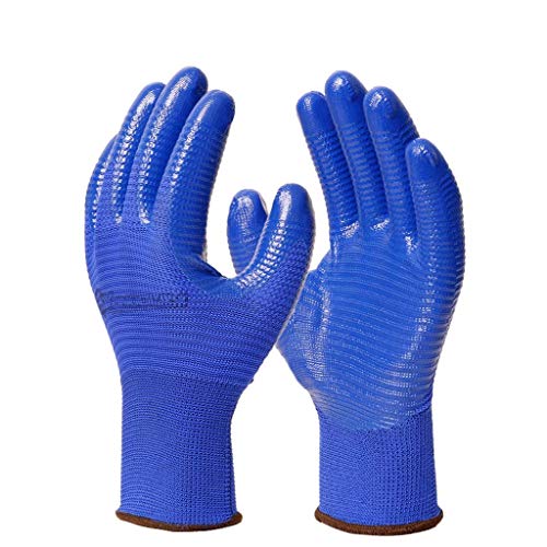 Preisvergleich Produktbild LPYMX-Handschuhe 12 Paar verschleißfeste Handschuhe getauchte Handschuhe gummierte rutschfeste Handschuhe für Maschinen, Landwirtschaft, BAU, Reparatur, Transport Arbeitshandschuhe