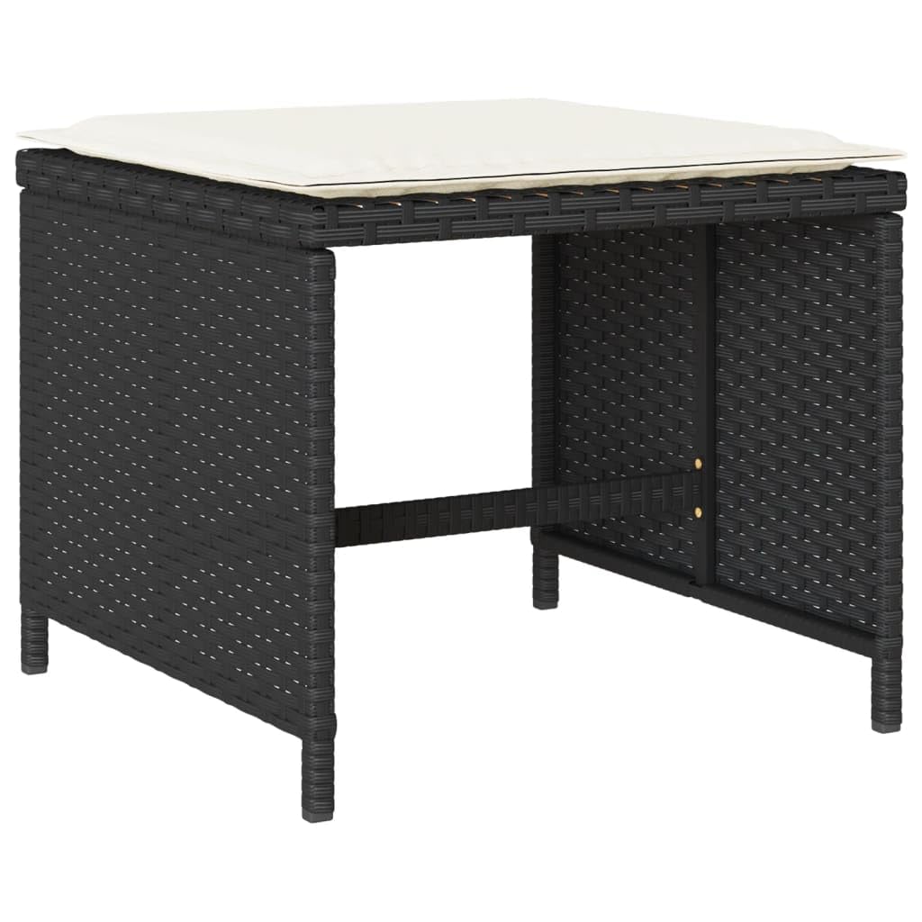Destockage mobilier de Jardin,Salon,Salon Jardin Enfant,Ensemble à Manger de Jardin 17 pcs Coussins Noir résine tresséeConvient pour Les Jardins, Les Salons et Les patios