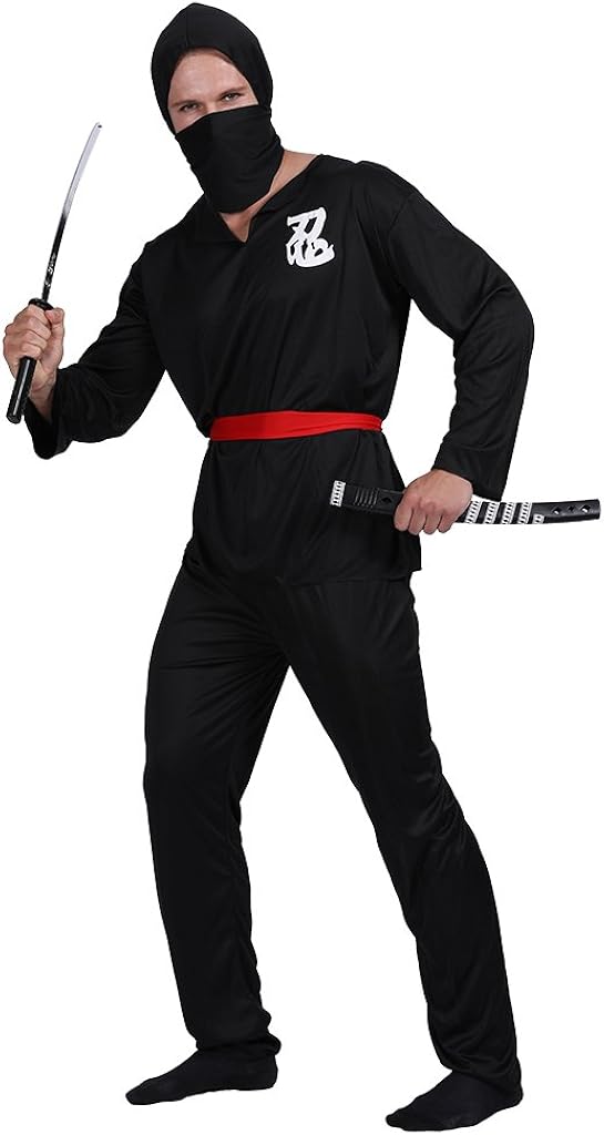 MoreToys Men's Deadly Ninja Master Costume Halloween Adult Costumes (Medium) : Clothing, Shoes & Jewelry