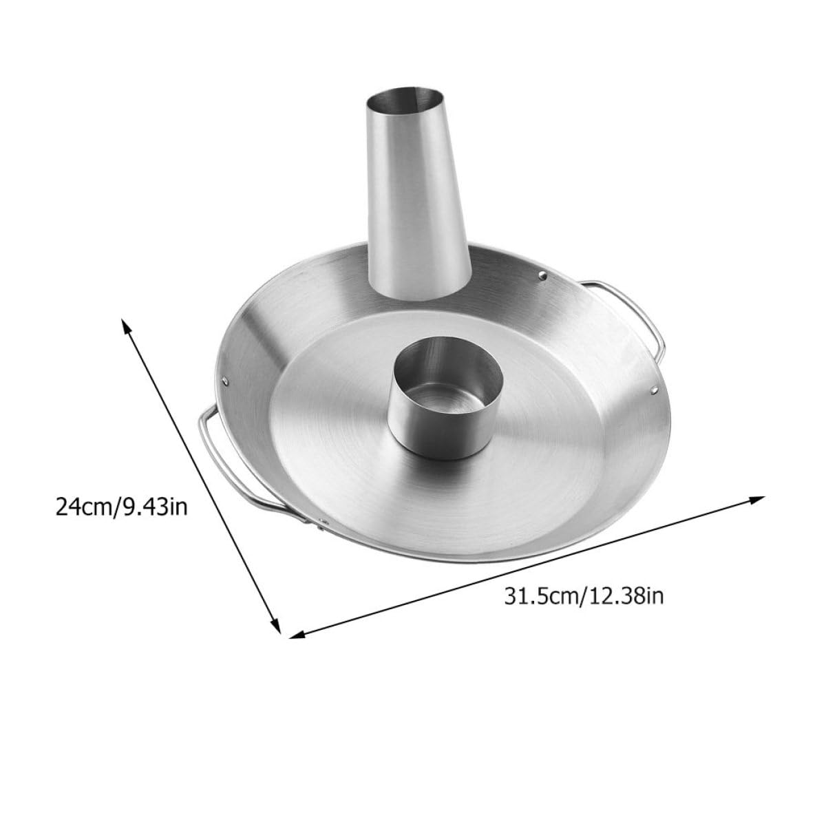 Hähnchenbräter aus Edelstahl mit Griff für Grillrost und Backofen Silber