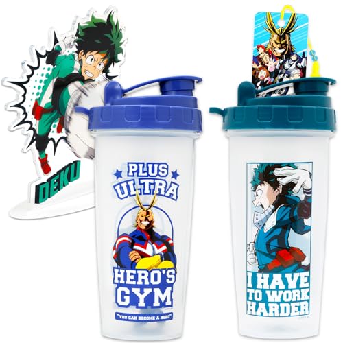 My Hero Academia Drinkware for Adults - Anime Bundle with 32 Oz Water Bottle and 20 Oz Shaker Bottle Plus More Merchandise for Men Women