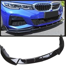 MUCO 3pcs Front Bumper Lip Spoiler Kit Compatible with BMW G20 330 3 Series M Sport 2018 2019 2020 2021 2022 2023 Gloss Black M-Performance Front Bumper Lip Spoiler Lip Lower Bumper Body
