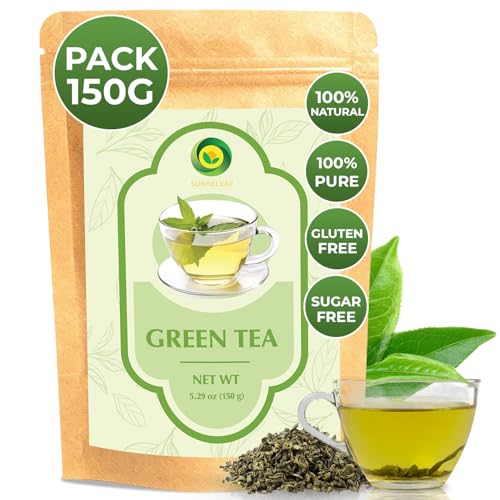 SUNBELEAF Green Tea Loose Leaf (5.29 Oz / 150g), Premium Vietnamese Tea Leaves, Naturally Processed for Smooth Refreshing Flavor, Traditional Wellness Tea for Daily Balance, Resealable Zip Pouch