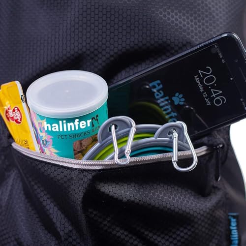 Überrollbares Bild zum Vergrößern des Hundefutter-Reisebehälters, Hundefutter-Reisetasche, Trockenfutter-Tragetasche, 42 Tassen, 10 l, mit Aufbewahrungstasche vorne und Schultergurt für Reisen,