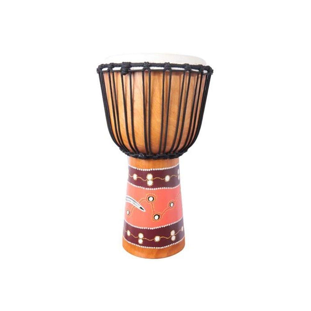 WYKDL Talking Drum with Mahogany Wood Shell and Wooden Beater - NOT Medium Size Goat Skin Heads 10 Inch Beginner Entry Adult Playing Percussion Instrument