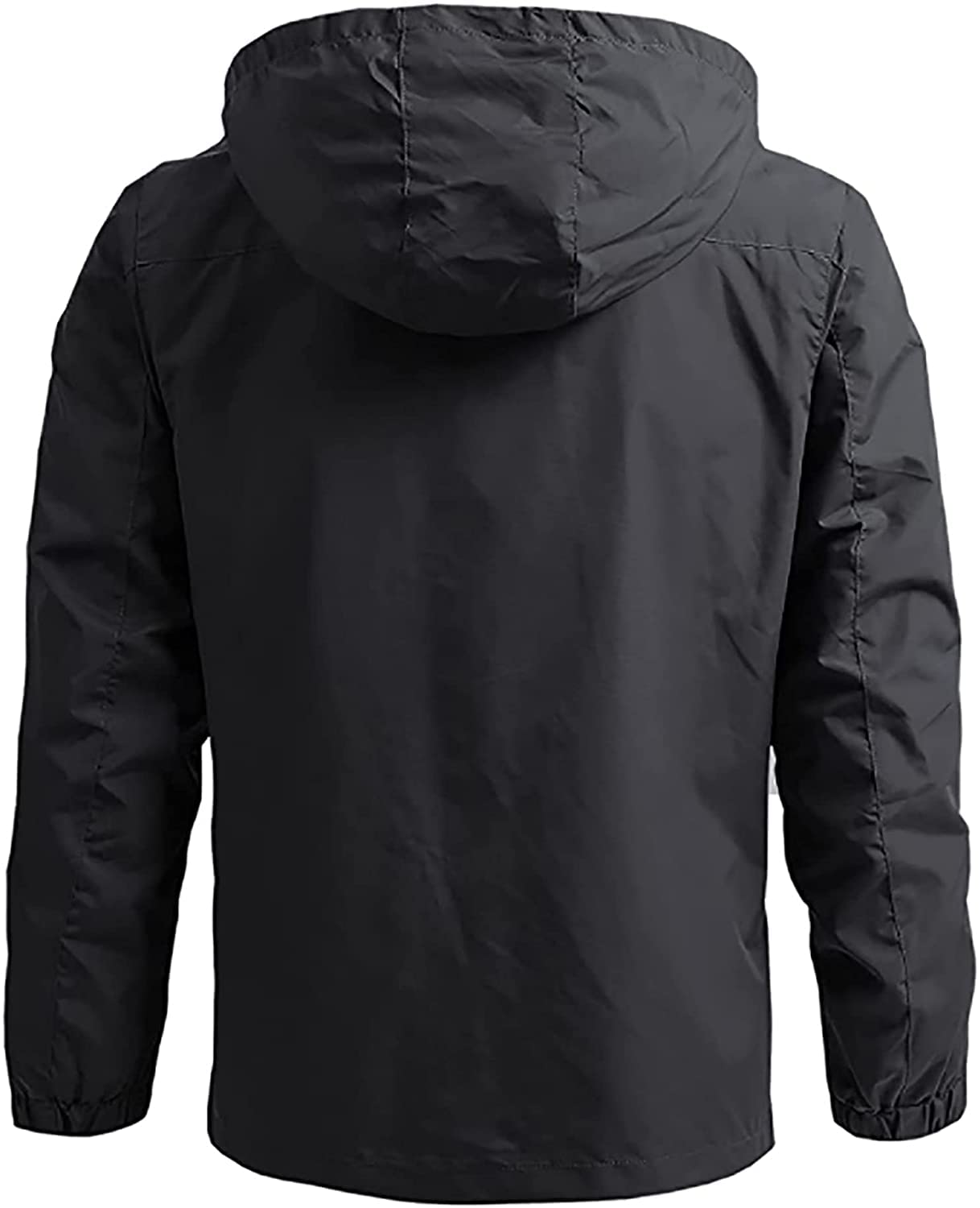 WEITING Herren Wasserabweisende Funktionsjacke Mit Abnehmbarer Kapuze Leichte Outdoorjacke Für Wandern Trekking Herrenjacke (Color : Noir, Size : M)