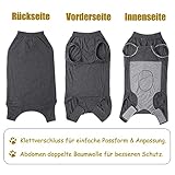 Axcimond Hundebody Nach Op Leckschutz Op Body Hund Kastration Hündin Rüde Medical Pet Shirt Hund Einteiler Wundschutzanzüge für Hunde Mit Klettverschluss Alternativen zu Kegel und Halskrause Grau M