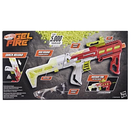 Image of Nerf Pro Gelfire Pronto Blaster, Quick Reload, Instant Fire, 800 Rounds Total Capacity, 5000 Gelfire Rounds, Eyewear, Gifts for Teens 14+