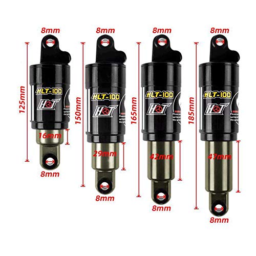 Ztz Mountain Bike Rear Shock Absorber Bicycle Rear Biliary Spring Shock，Adjustable Spring Downhill Rear Shock 125Mm (4.9") 150Mm（5.9”） 165Mm(6.5") 190(7.5") 850/1000Lbs (185Mm×1000Lbs) #TOP3