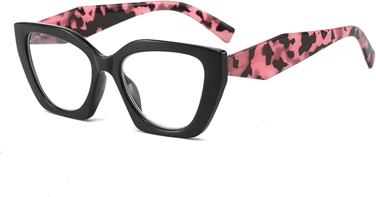 Oversized Trendy Reading Glasses for Women,Square Blue