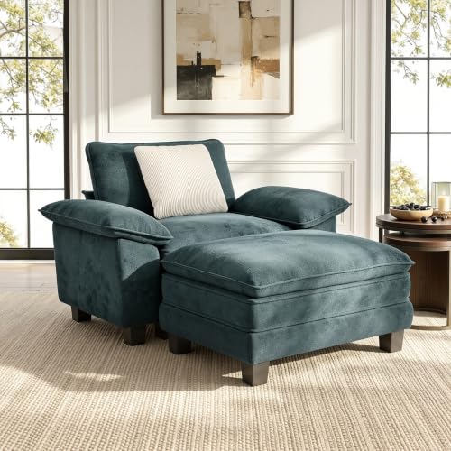 Image of HERA'S HOUSE 53 inch Modular Chaise Lounge Chair 1-Seat Couch with Ottoman