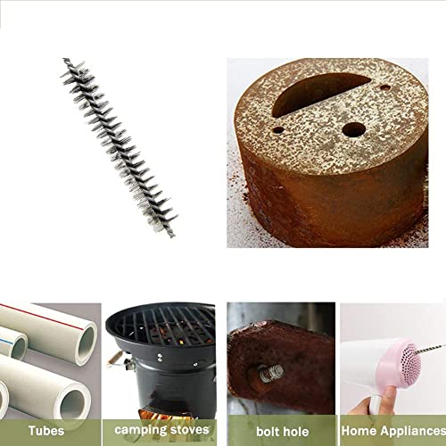 Image of Utoolmart Steel Wire Cleaning Brush, Spiral Power Tube Brush, 0.2-inch Diameter 12-inch Length, 2pcs
