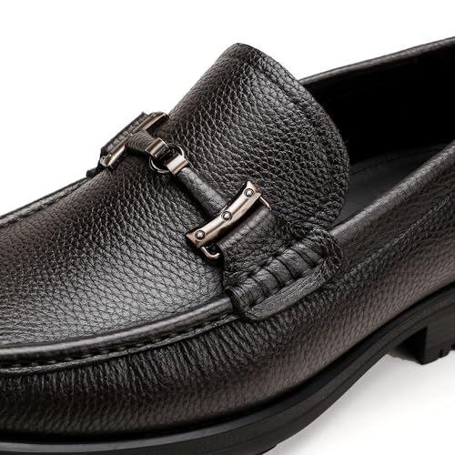 Slip On Dress Shoes for Men, Formal Buckle Leather Penny Loafers Classic Fashion Mens Dress Shoes Business Wedding Slip-On Loafers Party Casual Shoes, Size 7-122