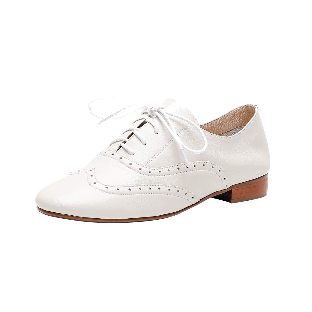 Derbies Femme Cuir Confort Chaussures Oxford a Talons Printemps Automne