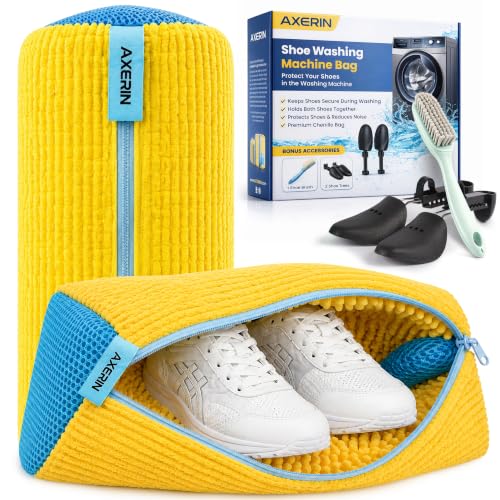 Shoe Washing Machine Bag for Washer and Dryer – 2pc Reusable Shoe Cleaning Bag for Sneakers &...