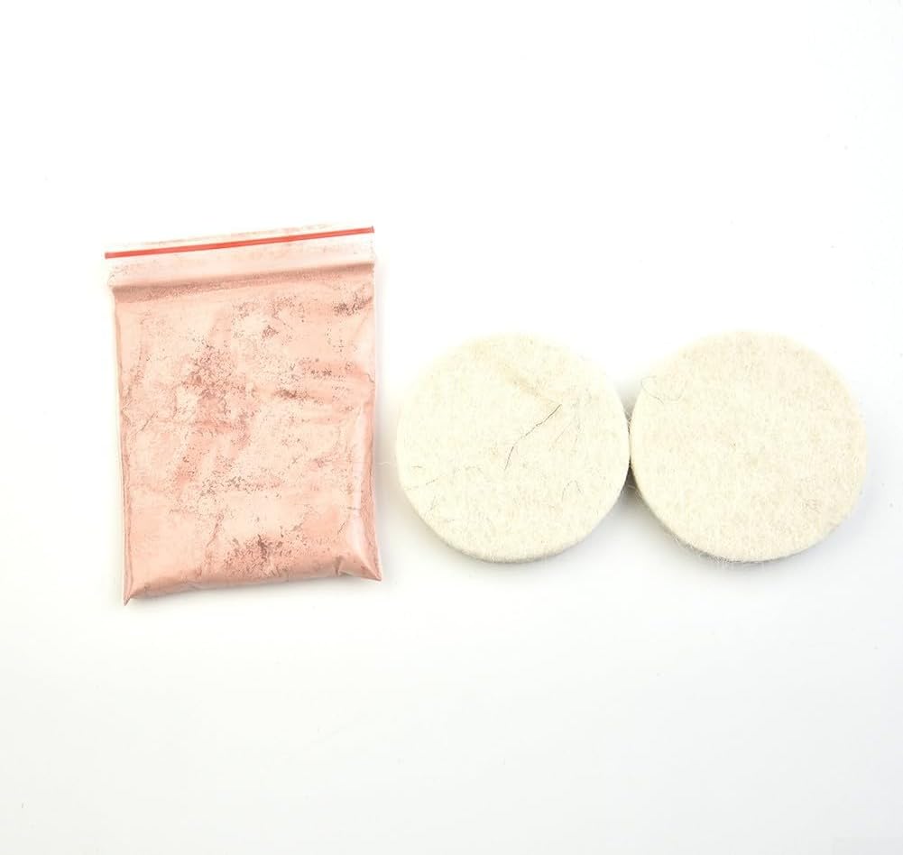 Eawfgtuw For 20-Piece Watch Glass Polishing Kit with Cerium Oxide Powder, Backing Pad, Felt Polishing Pads, Wool Felt Wheels and Sanding Papers for Watch Glass