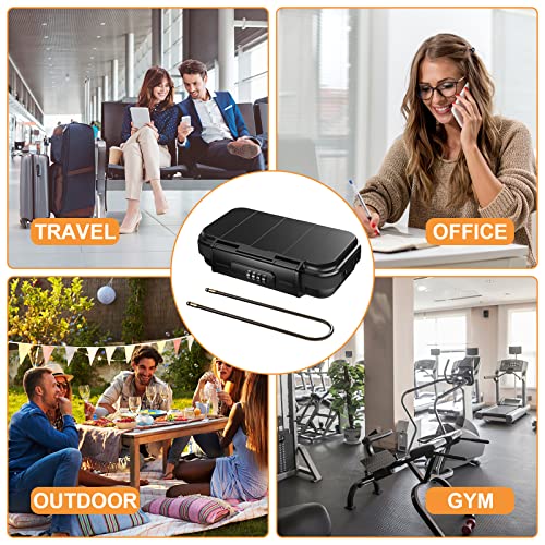 Jxtz Portable Safety Lock Box, Waterproof Combination Security Case Lock Box, Anti-Theft Mini Travel Safety Lock Box, Portable Security Safe Box With Removable Wire Rope For Home, Office, Cars, Travel #TOP5