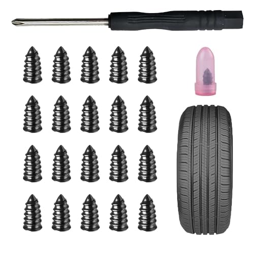DAHJSD 20PCS Kit Réparation Pneus pour Harley Davidson, Meches Pneu Voiture, Tire Plug Kit, Kit Réparation Pneu Voiture, Moto, Vélo, Camion,A-5.3mm×11.7mm