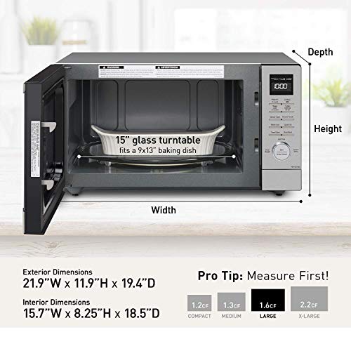 Panasonic-NN-SD78LS-16-cuft-Cyclonic-Inverter-Countertop-Microwave-Oven-1250Watt-Power-with-Genius-Sensor-Cooking-cft-1944D-x-2188W-x-1194HStainless-Steel Panasonic NN SD78LS 16 cuft Cyclonic Inverter Countertop Microwave Oven 1250Watt Power with Genius Sensor Cooking cft 1944D x 2188W x 1194HStainless Steel