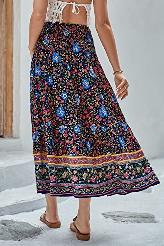 Image of CFLONGE Summer Maxi Skirts for Women 2026 Trendy Floral A Line Boho Skirt