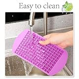 Mini Ice Cube Trays, 2 Pcs Small Ice Cube Trays with Silicone Material, Perfect for Baby Food, Cocktails and Dorm Freezers, Compact Design 23.6x11.9cm (White + Purple) - Image 5