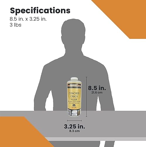 Miniatura 7 de Llenador de grietas de hormigón - gris - 3 libras (botella individual) para llenar grietas de hormigón en entradas, pasillos y patios.