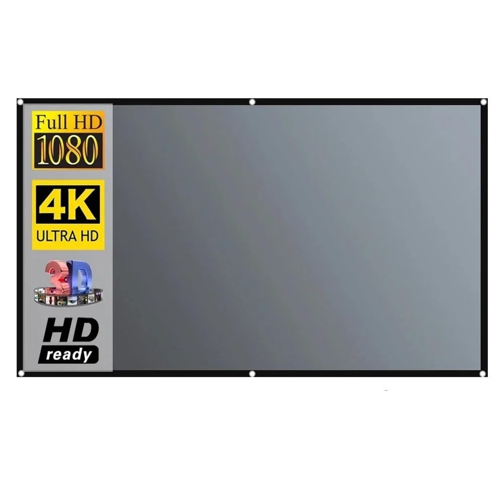 Projektor ekranowy, Prosty zestaw do projektora Kurtyna domowa Wyświetl ekran projekcyjny(150 inch)