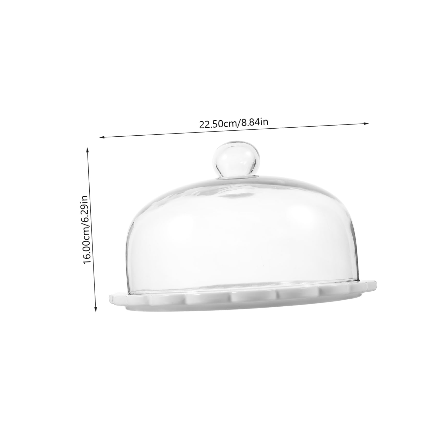 ABOOFAN Céramique Présentoir à Gâteaux avec Cloche en Verre Ronde