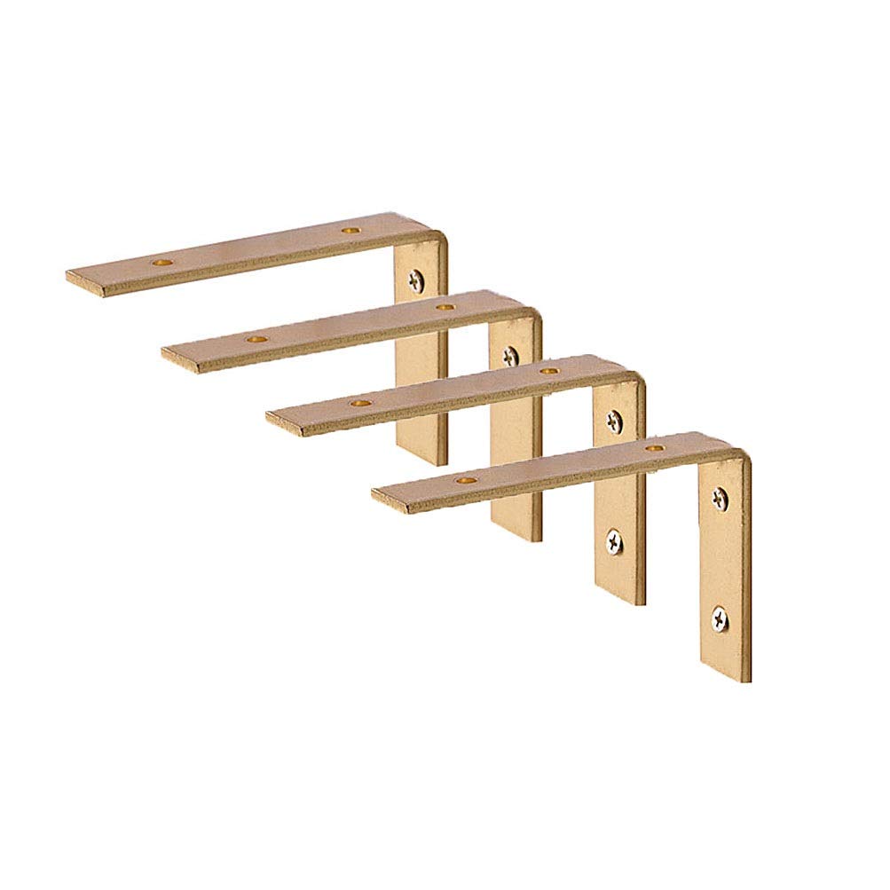 Buy 4 Pcs Shelf Brackets,Copper plating Iron scaffold Triangle 90° Wall