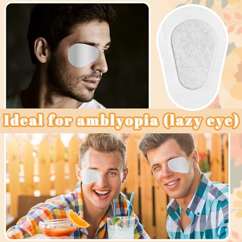 Image of Panitay 40 Pcs Adhesive Eye Patches for Adults,3.3 X 2.3 Inch,White