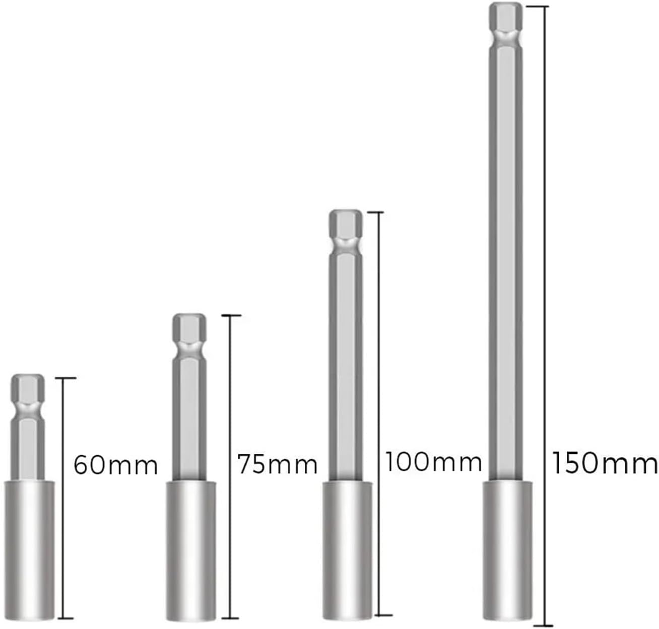 Hexagonal Quick Release Self-locking Extension Rod Electric Drill Driver Extension Rod Tool 3/4Pcs(PURPLE)