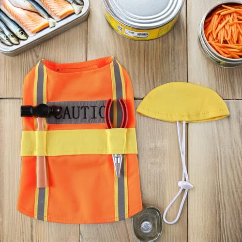 Disfraz para perro ingeniero naranja talla M miniatura 4