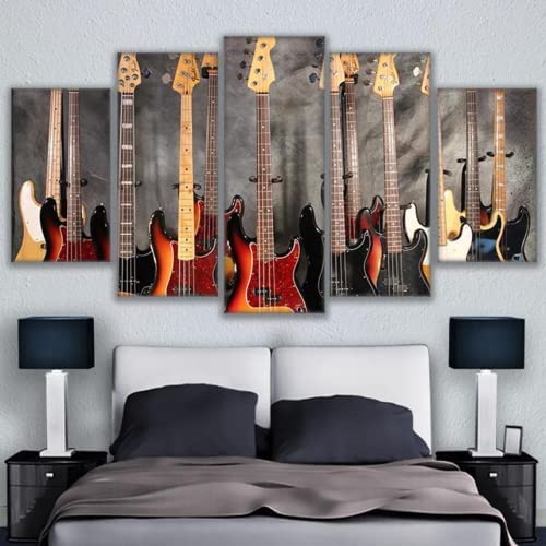 Tableau Guitare Basse 150x100cm Solution Murs Vides pour Bureau et Maison