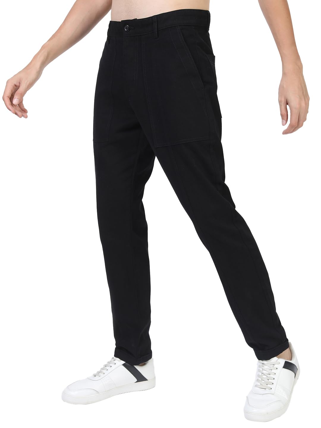 Highlander Men's Slim Fit Chinos Trousers | Casual Trousers | Solid | Mid-Rise| Trouser | Chinos in neutral