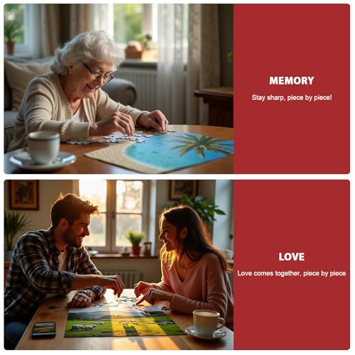 image for Pixlora Puzzles for Adults 1000 Pieces, 2 Pack Lake and Night View Jig