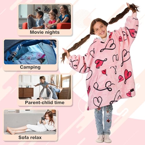 image for Catalonia Love Art Print Hoodie for Kids, Oversized Wearable Sherpa Sw