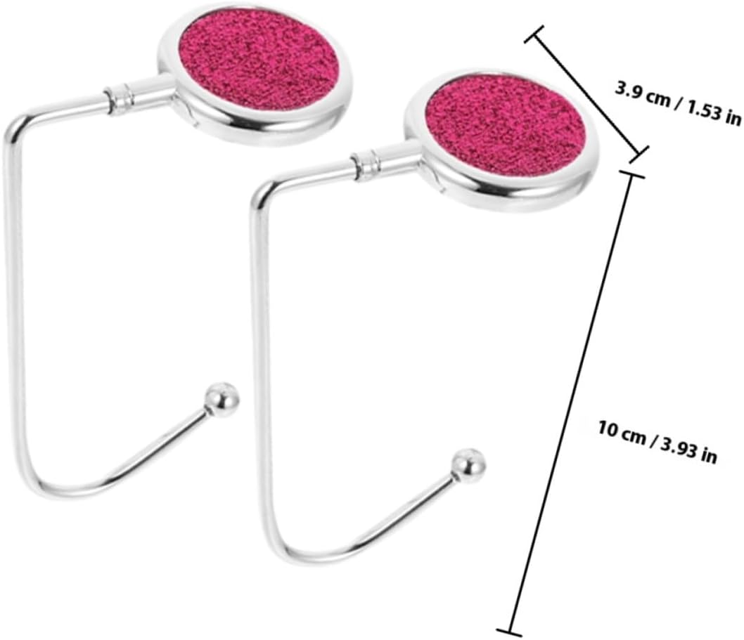2pcs Portable Purse Holder Handbag Hangers for Table Desk, Metal Bag Hooks with Rhinestone Decoration, Suitable for Hanging Backpacks and Handbags in Office and Home Use