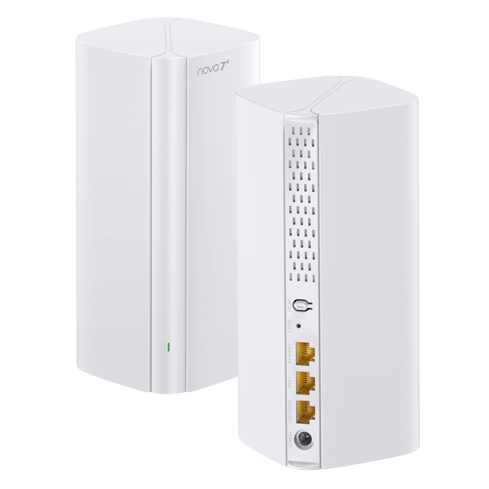 Tenda Nova ME3 Pro 7 WiFi Mesh System - BE3600 Dual Band (2.4GHz: 688Mbps, 5GHz: 2882Mbps), Coverage for 2-3 Bedroom Home - 3 Gigabit Ports per Unit, NFC, WPA3, 2-Pack