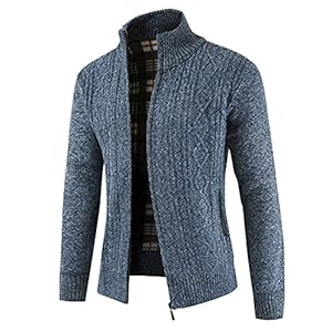 Herfst winter heren trui casual faux bont wollen trui coat rits gebreid