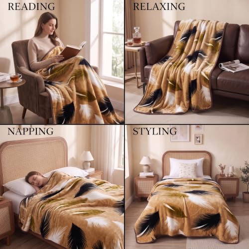 Image of HOMEKART Single Bed Plush Mink Blanket|Soft Velvet Fleece Blanket|Lightweight Yet Warm AC & Winter Blanket | Breathable, Cozy & Skin-Friendly for Home, Bedroom & Travel |56 x 80 Inches| Warm Taupe