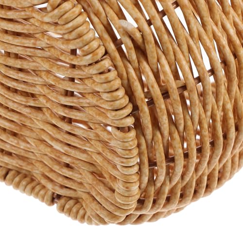 Cesta de ratán sintético tejida a mano con soporte de pared 4