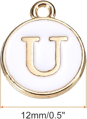 Vista 51 de MECCANIXITY Colgante de letras del alfabeto de doble cara, para collar, pulsera, aretes, joyería