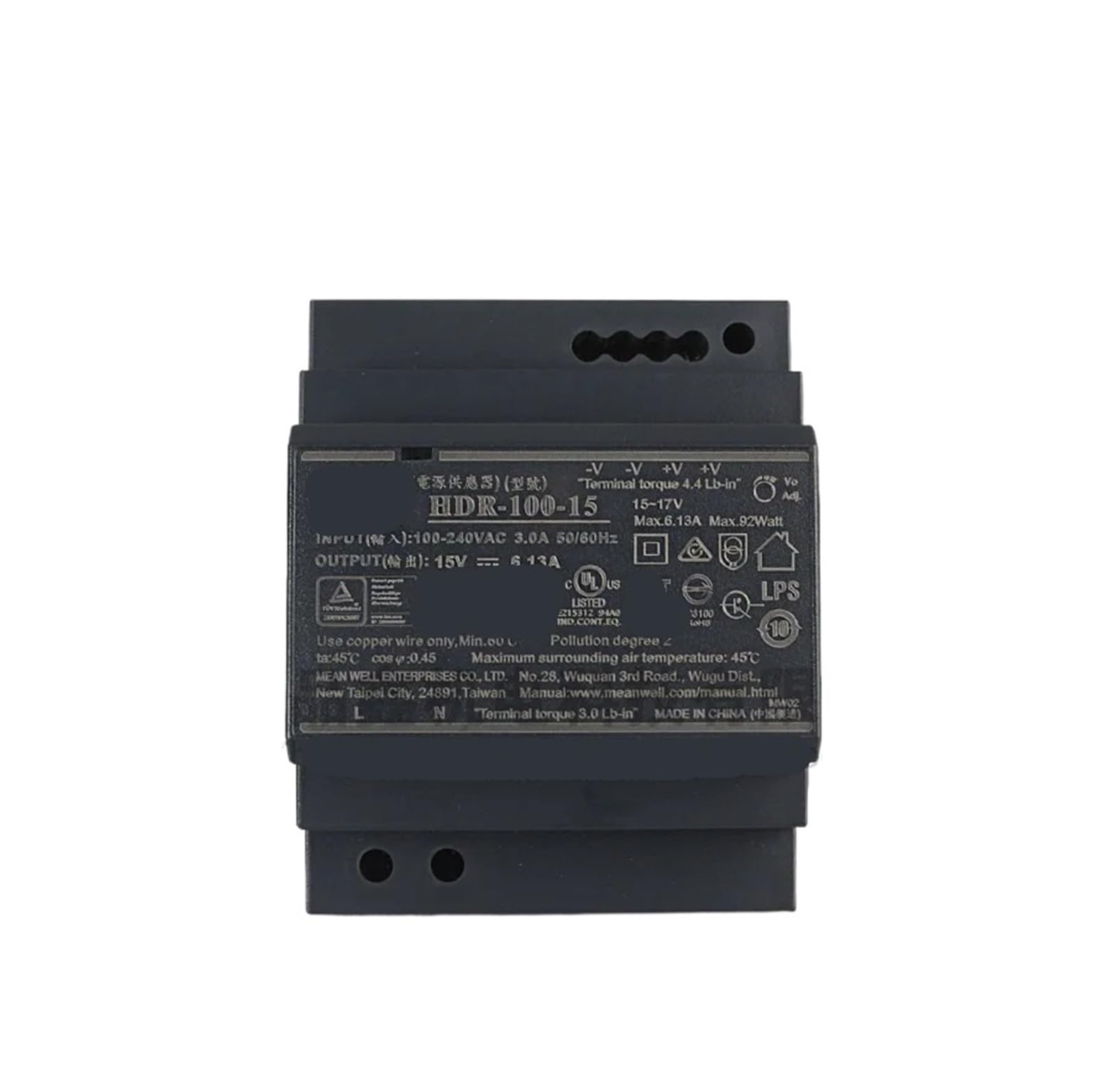 Alimentation à découpage HDR-100-48N 48V 100,8W stable et ultra-mince pour rail DIN
