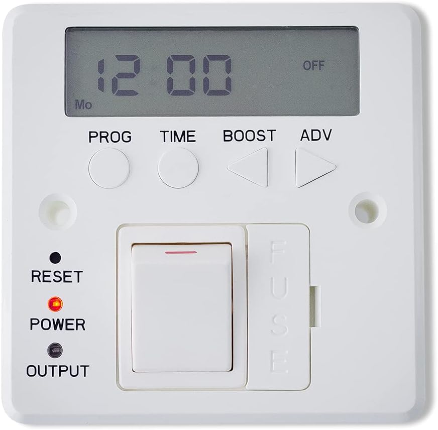 Companyblue Digital Timer Switch Fused Spur Wall Controller For Electric Towel Rail Radiators Timeswitch