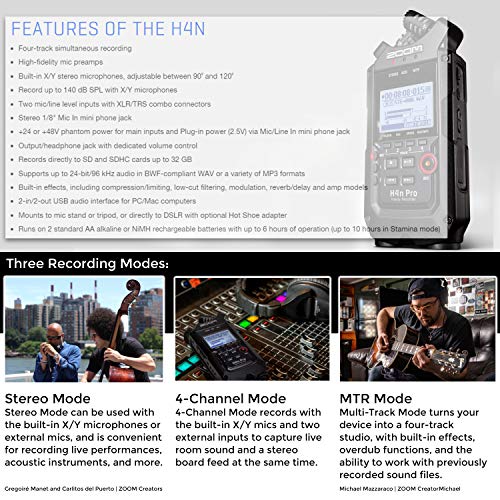 Zoom H4n Pro 4-Track Portable Handy Recorder Kit #TOP23