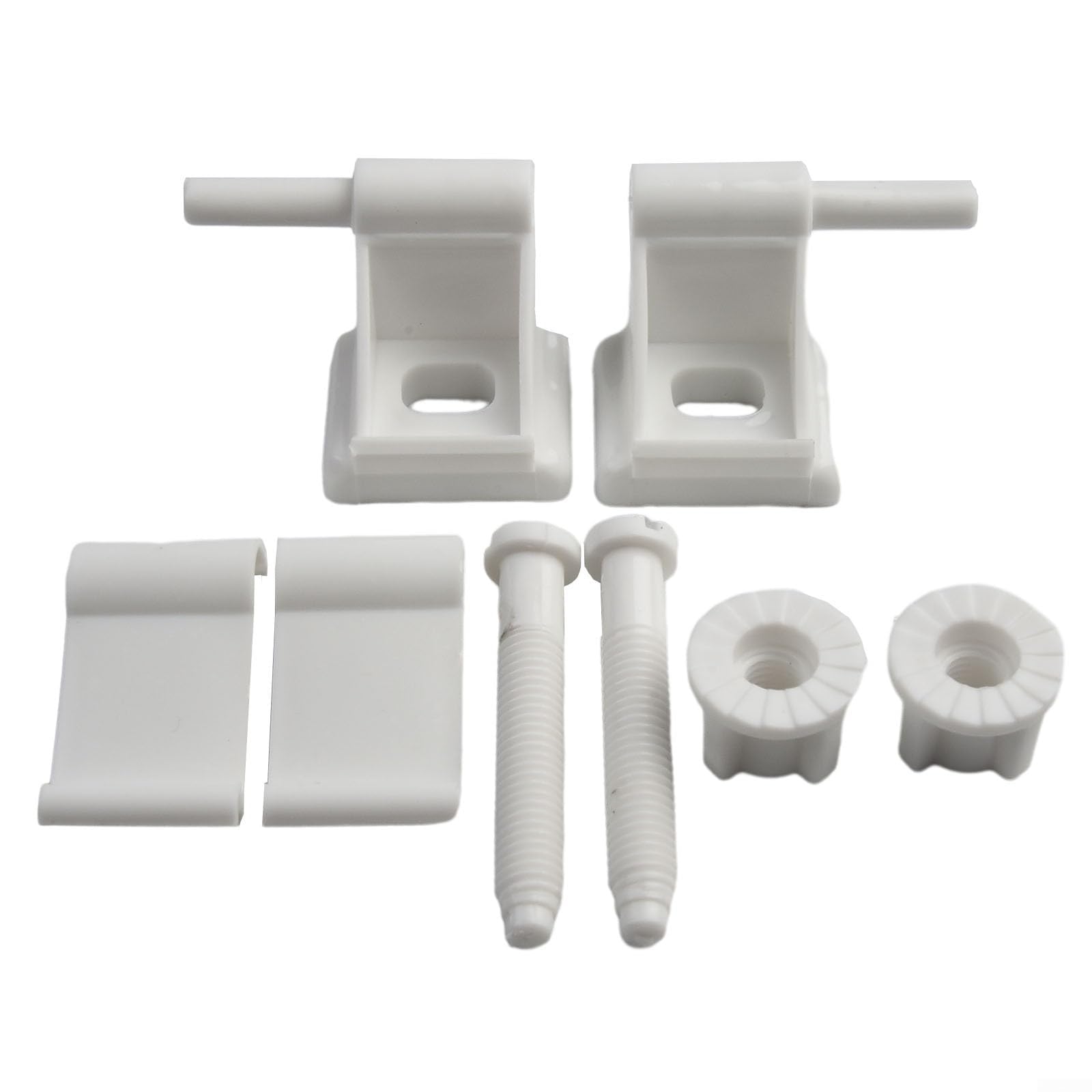 Accesorios para asientos de baño Toilet S-eat Hinge Set Plastic Toilet Seat Screws Replacement, Toilet Seat Hinges Bolts And Nuts For Top Mount Toilet Lid Fastener Parts Kit(Milky White)