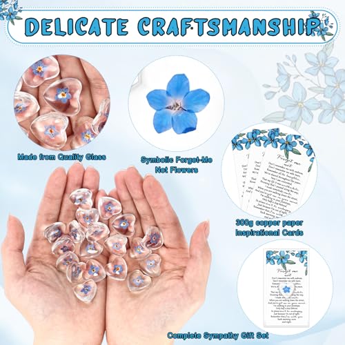 Set de 50 recuerdos de flores prensadas en forma de corazón miniatura 3